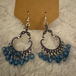 Blue and silver earrings